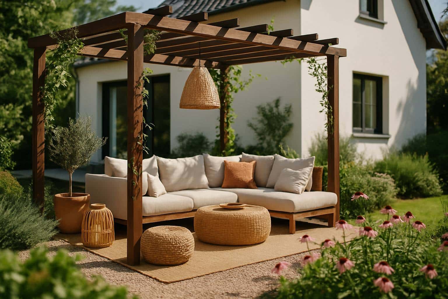 Maison et pergola : idées déco originales pour un coin détente réussi
